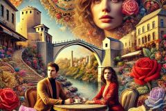 DALL·E-2025-08-31-15.07.26-A-surreal-close-up-scene-inspired-by-Milic-od-Macve.-A-beautiful-young-woman-and-a-young-man-are-shown-up-close-sitting-together-at-a-dreamlike-cafe-