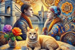 DALL·E-2025-08-31-15.07.48-A-surreal-close-up-inspired-by-Milic-od-Macve-but-reimagined-through-the-aesthetics-of-azulejos-tiles-and-cubism.-A-beautiful-young-woman-and-a-young