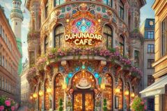 DALL·E-2025-08-31-15.08.57-A-photorealistic-daytime-street-scene-in-Gothenburg-Goteborg-Sweden-showing-a-beautiful-ornate-building-that-houses-the-Duhunadar-Cafe.-The-buil