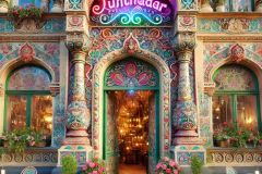 DALL·E-2025-08-31-15.09.42-A-photorealistic-close-up-of-the-entrance-to-Duhunadar-Cafe-in-Gothenburg-Goteborg-Sweden.-The-ornate-building-facade-is-richly-decorated-with-el