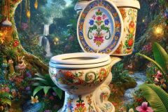 DALL·E-2025-09-02-21.00.04-A-photorealistic-close-up-of-a-white-porcelain-toilet-in-the-center-of-a-magical-jungle.-The-toilet-is-painted-with-ornate-azulejos-style-designs_-col