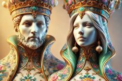DALL·E-2025-09-02-21.01.52-A-surreal-photorealistic-vision-of-two-chess-pieces-a-king-and-a-queen-designed-as-human-like-figures-in-ornate-azulejos-style.-They-look-like-livi