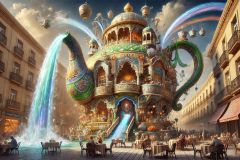 DALL·E-2025-09-02-21.02.23-A-surreal-photorealistic-vision-of-a-gigantic-teapot-designed-as-a-fantastical-palace-in-ornate-azulejos-style-standing-in-the-center-of-a-lively-ci