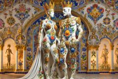 DALL·E-2025-09-02-21.28.48-A-surreal-photorealistic-full-body-portrait-of-a-king-and-a-queen-designed-as-human-like-figures-in-ornate-azulejos-style.-They-stand-side-by-side-li