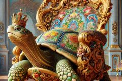 DALL·E-2025-09-12-23.07.11-A-photorealistic-close-up-of-a-surreal-armchair-designed-as-a-giant-turtle-in-the-style-of-Salvador-Dali.-The-turtles-body-forms-the-base-with-its-o