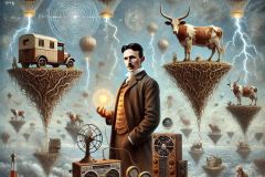 DALL·E-2025-06-28-12.44.40-A-close-up-photorealistic-surreal-scene-in-the-style-of-Milic-of-Macva-with-no-religious-symbols.-Nikola-Tesla-stands-at-the-center-calm-and-focuse