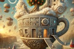 DALL·E-2025-06-28-12.44.58-A-photorealistic-surreal-scene-in-the-style-of-Milic-of-Macva-with-no-religious-symbols.-In-the-foreground-a-massive-floating-teacup-made-of-carved-