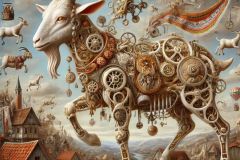 DALL·E-2025-06-28-12.45.26-A-close-up-photorealistic-surreal-scene-in-the-style-of-Milic-of-Macva-with-no-religious-symbols.-At-the-center-is-a-porcelain-goat-transformed-into