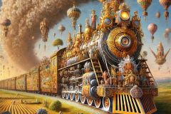 DALL·E-2025-06-28-12.45.32-A-photorealistic-surreal-scene-in-the-style-of-Milic-of-Macva-with-no-religious-symbols.-A-massive-surreal-Indian-inspired-deity-shaped-like-a-train