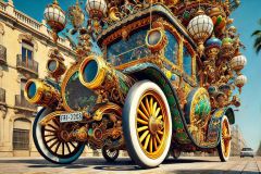 DALL·E-2025-09-13-00.37.21-An-ultra-hyperrealistic-horizontal-view-of-a-gigantic-1850s-car-in-Gaudi-Dali-style-shown-extremely-close-up-and-filling-the-entire-frame.-The-ornate