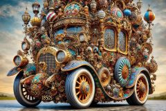 DALL·E-2025-09-13-00.37.26-An-ultra-hyperrealistic-horizontal-view-of-a-colossal-1850s-car-in-Gaudi-Dali-style-shown-extremely-close-up-and-filling-the-entire-frame-with-no-emp