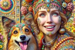 DALL·E-2025-09-13-00.38.31-An-ultra-hyperrealistic-close-up-in-the-style-of-Mary-Ooms-showing-a-beautiful-adult-young-woman-with-her-dog-in-an-ornate-fantasy-garden.-The-focus-