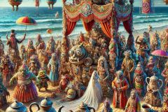 DALL·E-2025-06-29-00.39.04-A-photorealistic-surreal-beach-wedding-scene-in-the-style-of-Milic-of-Macva-filled-with-bizarre-and-fantastical-details.-The-main-focus-is-a-strange