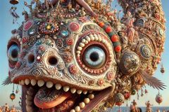 DALL·E-2025-06-29-00.40.07-An-ultra-close-up-photorealistic-surreal-scene-in-the-style-of-Milic-of-Macva.-A-bizarre-creature-covered-in-folkloric-patterns-and-glowing-beads-is