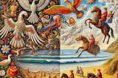 DALL·E-2025-06-29-00.40.39-A-surreal-photorealistic-image-in-the-style-of-Milic-of-Macva-where-two-different-artistic-styles-blend-seamlessly-into-each-other.-The-left-side-of