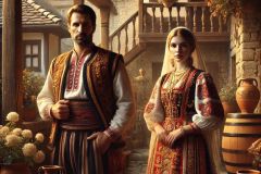 DALL·E-2025-06-29-00.44.27-A-photorealistic-scene-inspired-by-the-painting-style-of-Paja-Jovanovic.-The-composition-features-a-traditional-Balkan-setting-during-the-19th-century