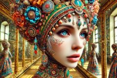 DALL·E-2025-09-13-00.44.48-An-ultra-hyperrealistic-vertical-close-up-in-ornate-fantasy-style-inspired-by-Mary-Ooms-showing-a-beautiful-woman-with-a-richly-decorated-turban-on-h