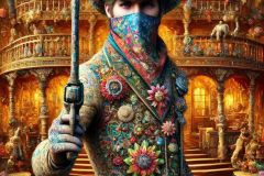DALL·E-2025-09-13-00.46.29-An-ultra-hyperrealistic-vertical-full-body-portrait-in-ornate-fantasy-style-inspired-by-Mary-Ooms-showing-a-mysterious-cowboy-standing-upright-in-fro