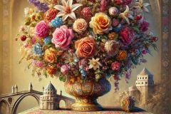 DALL·E-2025-09-13-00.46.59-An-ultra-hyperrealistic-vertical-scene-in-ornate-fantasy-style-inspired-by-Mary-Ooms-showing-a-richly-decorated-bouquet-of-flowers-on-a-table.-The-bo
