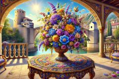DALL·E-2025-09-13-00.47.20-An-ultra-hyperrealistic-hyper-detailed-horizontal-scene-of-a-richly-decorated-bouquet-of-flowers-on-an-ornate-table-during-a-bright-summer-day.-The-b