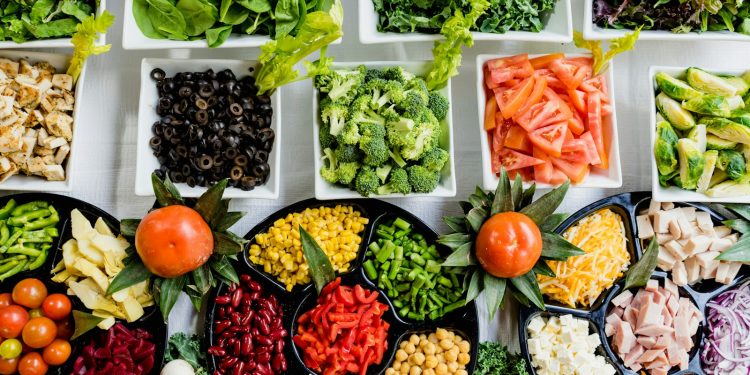 macro shot of vegetable lot