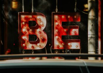 A close up of a sign on a car