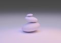 white round stone on white surface