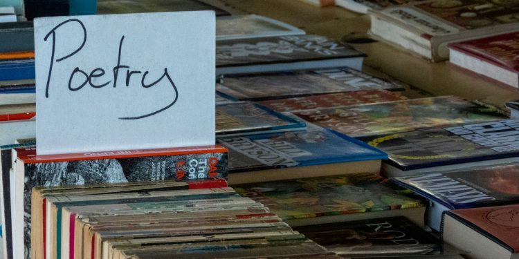assorted title poetry books on display