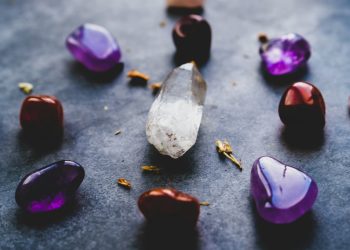 purple and white heart shaped stones