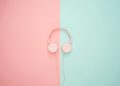 white corded headphones