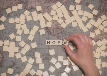 person holding brown and white wooden blocks