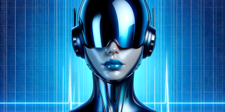 ai generated, woman, robot, humanoid, female humanoid, future, tesla, bot, spaces, electronic, electro, blue, metallic, robot, robot, robot, robot, robot