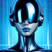 ai generated, woman, robot, humanoid, female humanoid, future, tesla, bot, spaces, electronic, electro, blue, metallic, robot, robot, robot, robot, robot